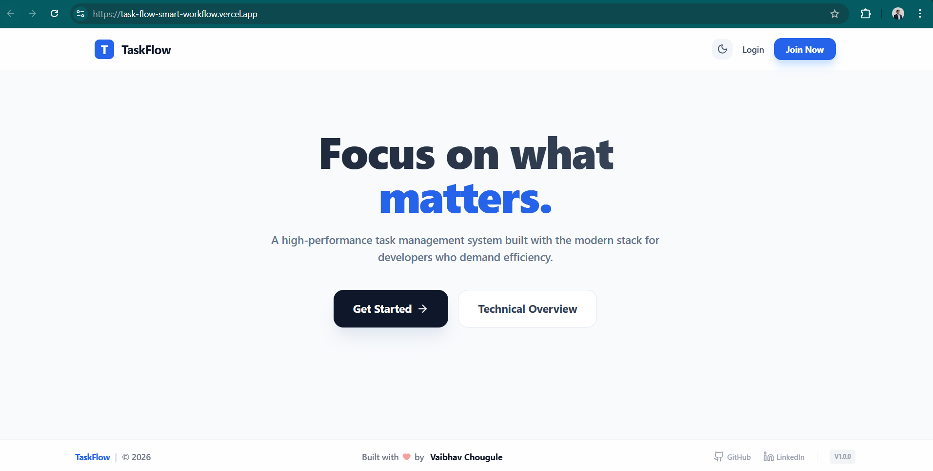 TaskFlow - Secure Full Stack Platform