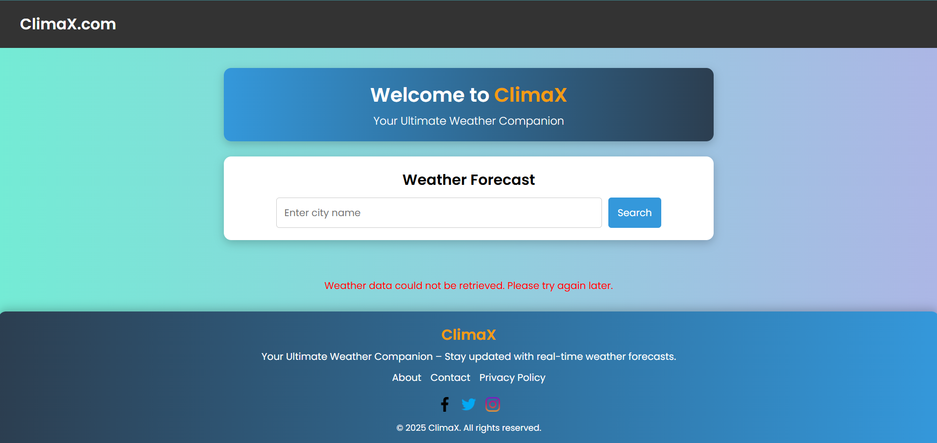 Weather Forecast Web Application
